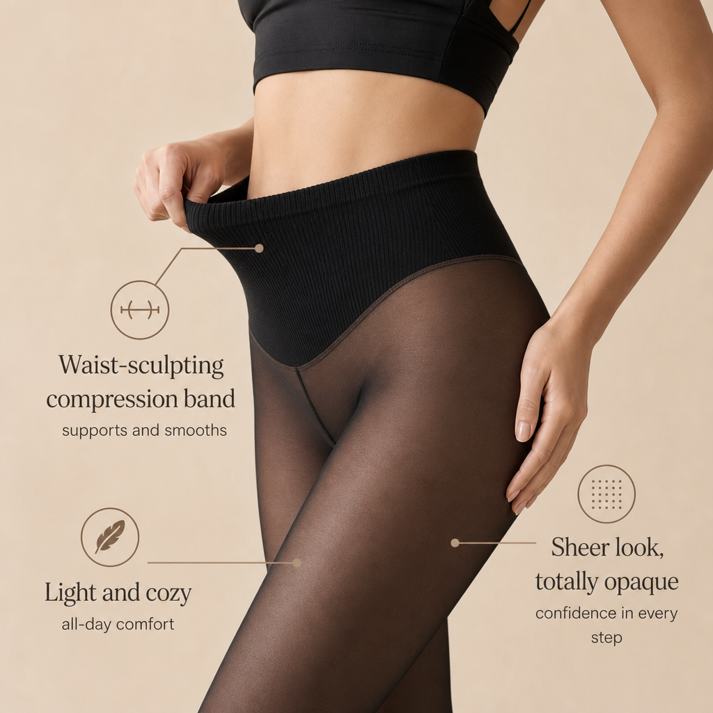 Sheer Illusion Fleece-Lined Tights