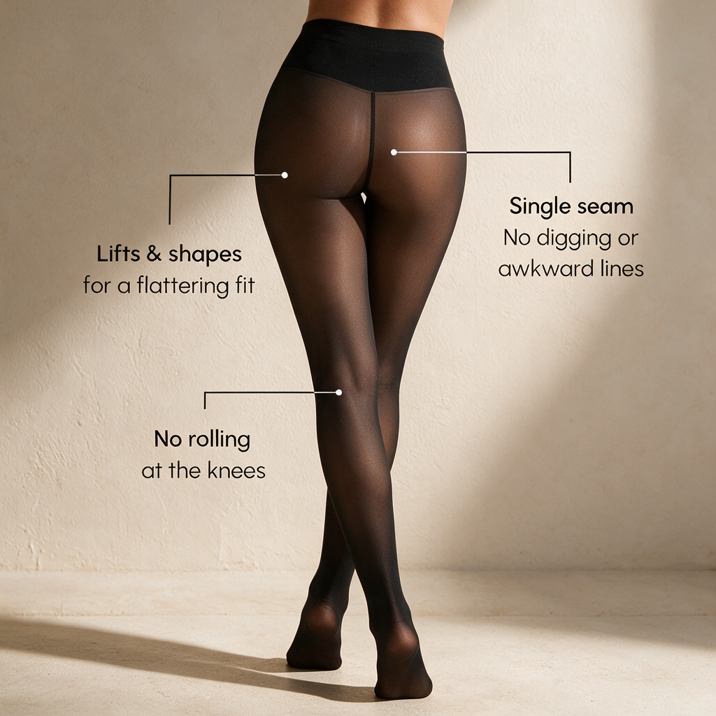 Sheer Illusion Fleece-Lined Tights